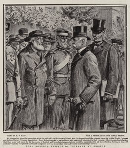 Lord Roberts inspeccionando veteranos en Bristol de William T. Maud